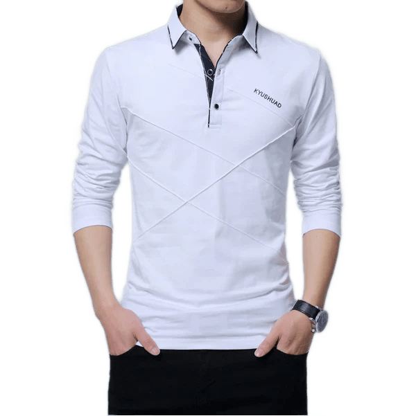 Camisa polo masculina de algodão