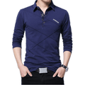 Camisa polo masculina de algodão