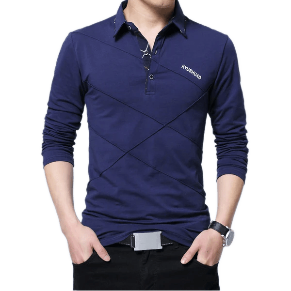 Camisa polo masculina de algodão