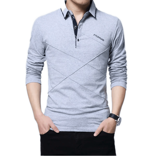 Camisa polo masculina de algodão