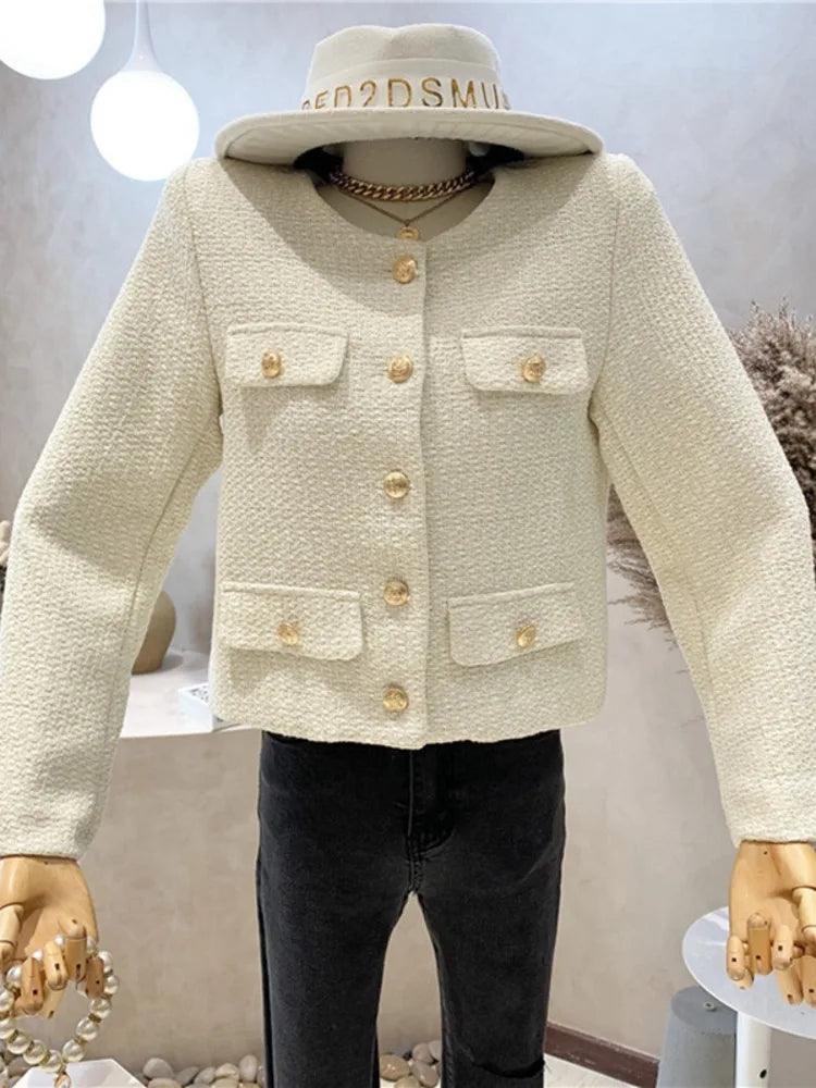 Casaco feminino de lã super elegante - Corta Vento - Corta V Mart