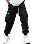 Calça masculina com aba e bolso lateral com cordão na cintura - Corta Vento - Corta V Mart