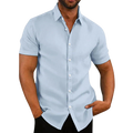 Camisa social masculina de algodão e cânhamo