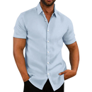 Camisa social masculina de algodão e cânhamo
