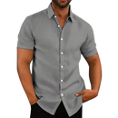 Camisa social masculina de algodão e cânhamo