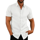 Camisa social masculina de algodão e cânhamo